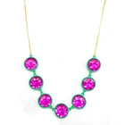 zooying jewelry metal painting crystal necklace multicolor circle healing pendant necklace