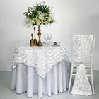 Lorero Factory polyester fancy white hotel banquet wedding satin round table cloth