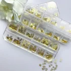 Art Decoration 12 Girds Box Package Metallic Nail Art Charms For Nail Art Decoration