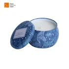 Candle Supplies Wholesale Flower Perfumed Jasmine Lotus Scented Soy Wax Travel Gift Decorative Aroma Tin Box Candle