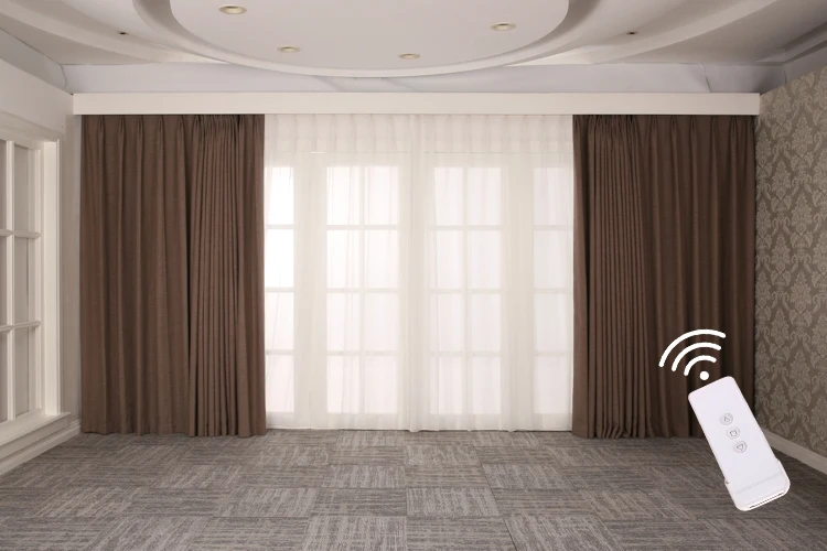 intelligent texture semi-transparent sheer curtain zigbee smart electric motorized curtain - ANKUX.COM