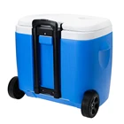 18L camping and fishing ice cooler box trolley cooler box with draw-bar