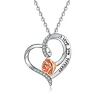 Wholesale valentine gifts 18k love heart rose valentine's jewelry necklaces
