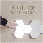 3 個 DIY 磁気六角形装飾モザイクモジュラータッチセンシティブ照明量子ハニカム壁ランプ Led ナイトライト