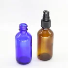 30ml amber blue spray glass bottle round boston for hair oil