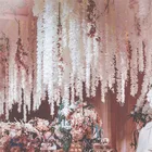 Bulk Sale Artificial Silk Wisteria Vine Rattan Garland Fakes Hanging Flower Wedding Floral Decor