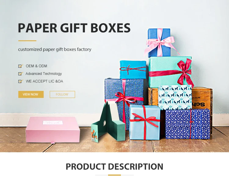 high quality hand made flat folding cardboard packaging gift box