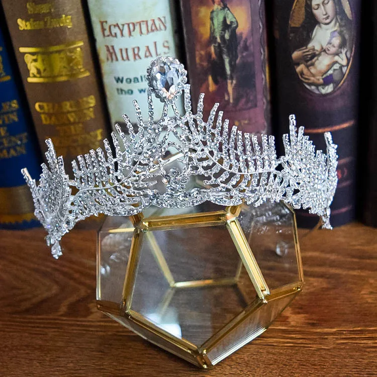 communion vintage tiara new bride crown rhinestone blade elegant