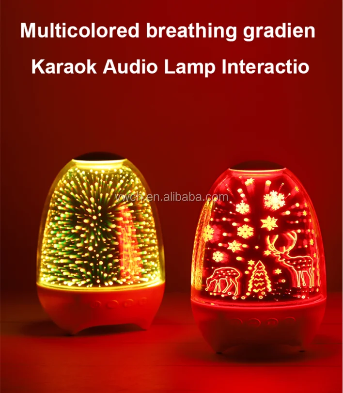Bluetooth Speaker Portable Smart Touch LED Night Light with 3D Glass Music Player Hands-free with TF Card 7color Charging - ANKUX.COM