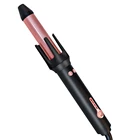 Digital automatic rotating hair curling iron with lcd display swiveling head hair curler