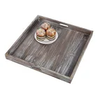 Tray Serving Tray Serving Tray Farm House Decor Rustic Torched Square Ottoman Serving Wood Tray For Tea