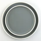9 inch Round Matte Gray Ceramic Porcelain Pizza Plates