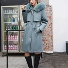 Rabbit Jacket Fashionable High Quality Fur Coat Women Real Fox Fur Long Parka Rabbit Fur Lined Jacket Coat