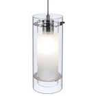 Hanging Lights Contemporary Mini Pendant Lamp Cylinder Dual Glass Kitchen Light