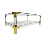 Hot Sale Acrylic Table Hot Sale Transparent Acrylic Coffee Table Acrylic Occational Table With Metal Decoration