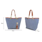 oem martin cloth blue striped beach tote bag promotional handbags