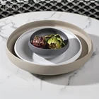 Fruits Plate Fruit Ceramic Fruit Plates Nordic Modern Black Dry Fruits Plate Set Cream Decorative Matte White Ceramic Fruit Bowl For Tabletop Decor Home Accessories