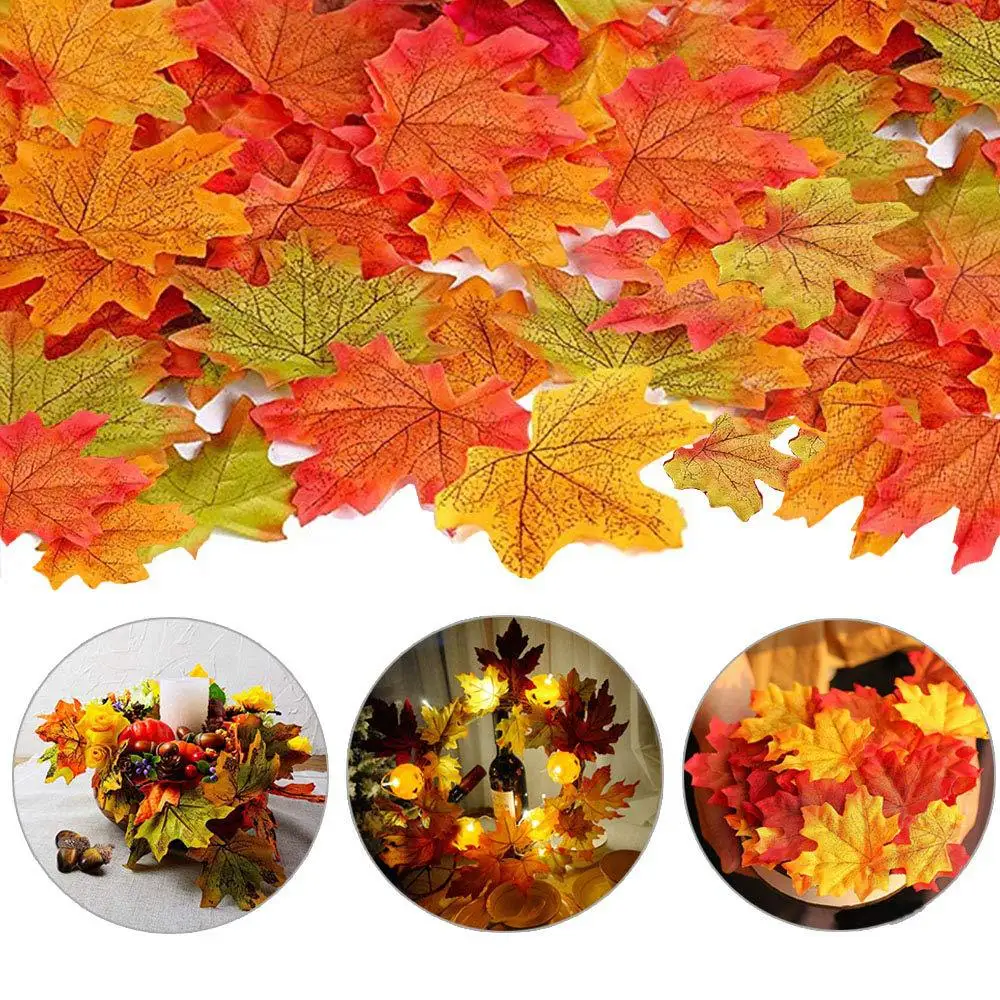 13 colors silk artificial autumn maple leaves faux fall leaves