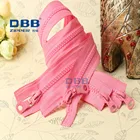 Plastic Zipper 2 Way Zipper #3#5#8 Pink Customized Logo Plastic Resin Two-way Separator Zipper