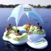 6 person inflatable island raft pool beach bay wind floating island party lounge floating island