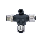 M12 T Adapter connector 5 pin A Coding CNC Screws 1 x male split to female x 2 shielded available