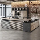Industrial loft style office furniture WESOME stainless steel escritorio bureau executive table desk