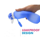 600ml drinking sports private label silicone collapsible water bottle for Hiking Riding and Running