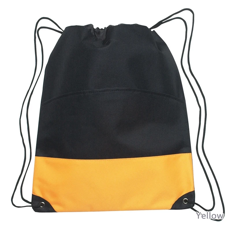 custom printed strong polyester backpack drawstring bag for