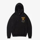 Wholesale Custom Screen Print Mens Streetwear Black Hoodies Sweatshirts