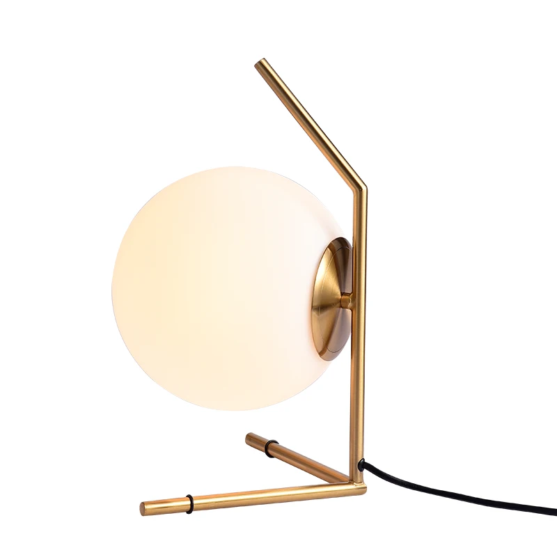 Modern home decor desk lamp gold glass ball muti color simple table light