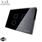 Smartdust Tuya Smart Home Wall Stair Switch Socket 2 3 Way Wifi 4 Gang Switch