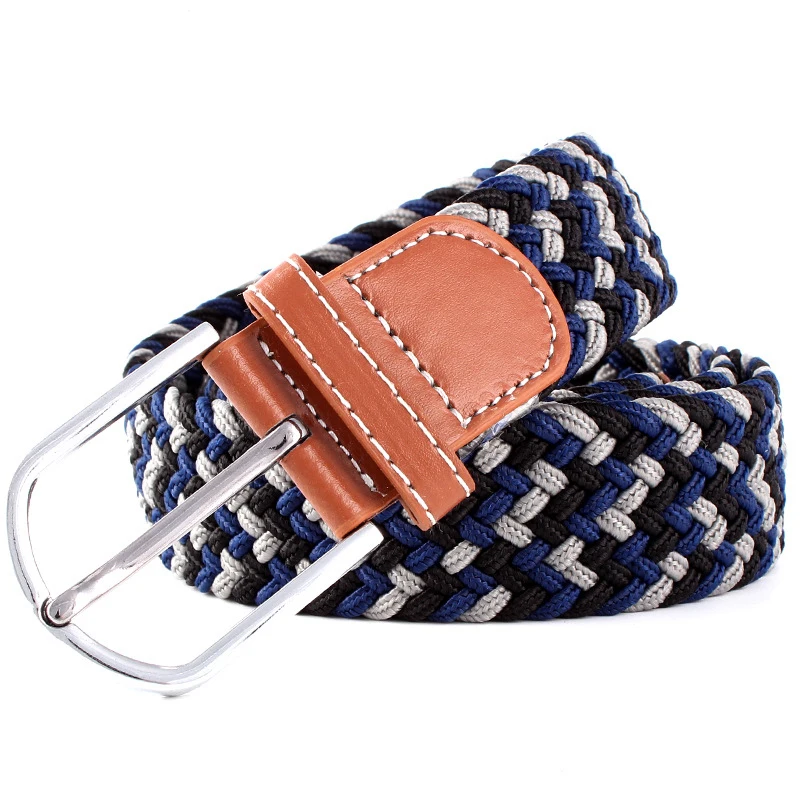 Hot Sale Braided  Stretch Elastic Belt with High Tensile Stretch Braided Canvas Belt for Men