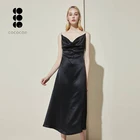夏サテンドレス女性のセクシーなスパゲッティストラップブラック背中パーティーナイトクラブシルクスリップドレス