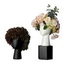 Ceramic Flower Pot, Wig Head Vase, Ceramic Wig Head flower Vase