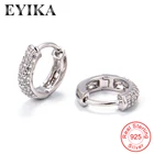 one and one 925 silver earrings cz simple hoop earrings white pave cz earrings jewelry for party