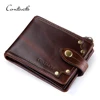 drop ship contact's new design crazy horse leather built-in sd card photo holder pockets high quality leather bifold wallet man