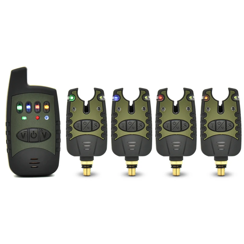 Wireless Waterproof Black Carp Fishing Bite Alarm 4+1 Set details