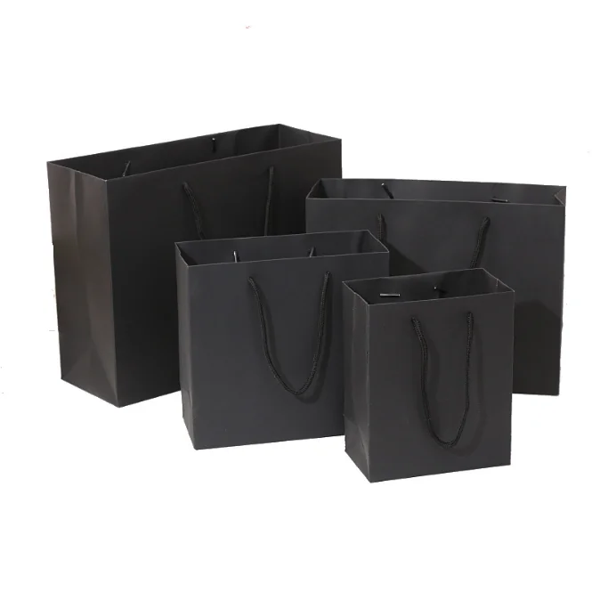 custom printed black high quality paper gift bag