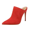 Hot Sale Women's Pointed Toe Suede Stiletto Super High Heel Slip-On Mule Dress Pump Shoes online wholesale