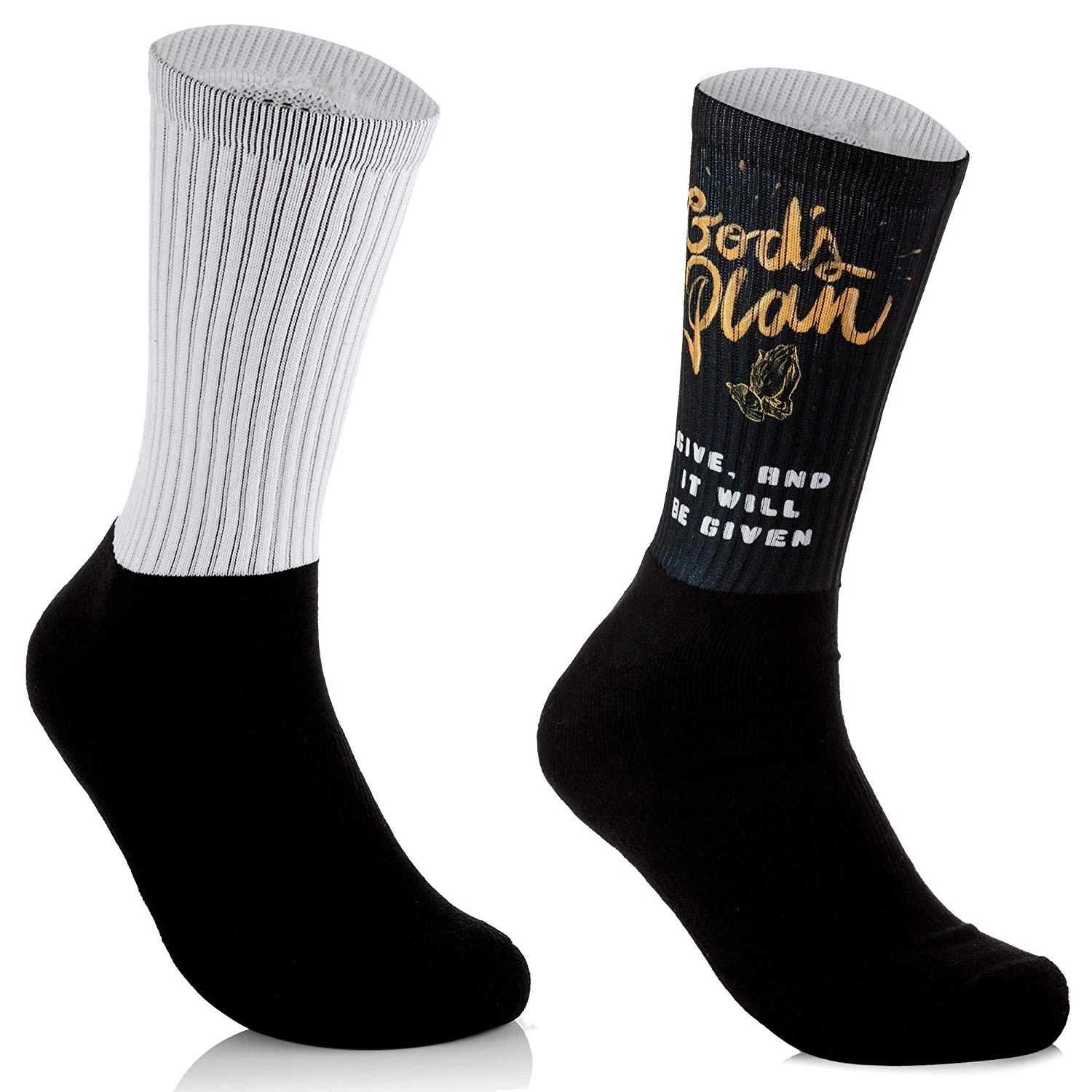 fashion holiday crew sublimation printing socks with christmas