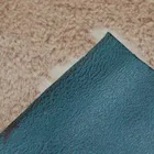 Light Brown Color Faux Fur Fabric Blue Leather Bonded Animal Imitated