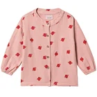 Wholesale Kids Fall Boutique Outfits Girls Pink Long Sleeve Cotton Button Up Tops Blouse
