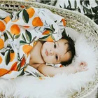 i@home summer muslin cotton soft baby swaddle blanket gift set with knotted headband