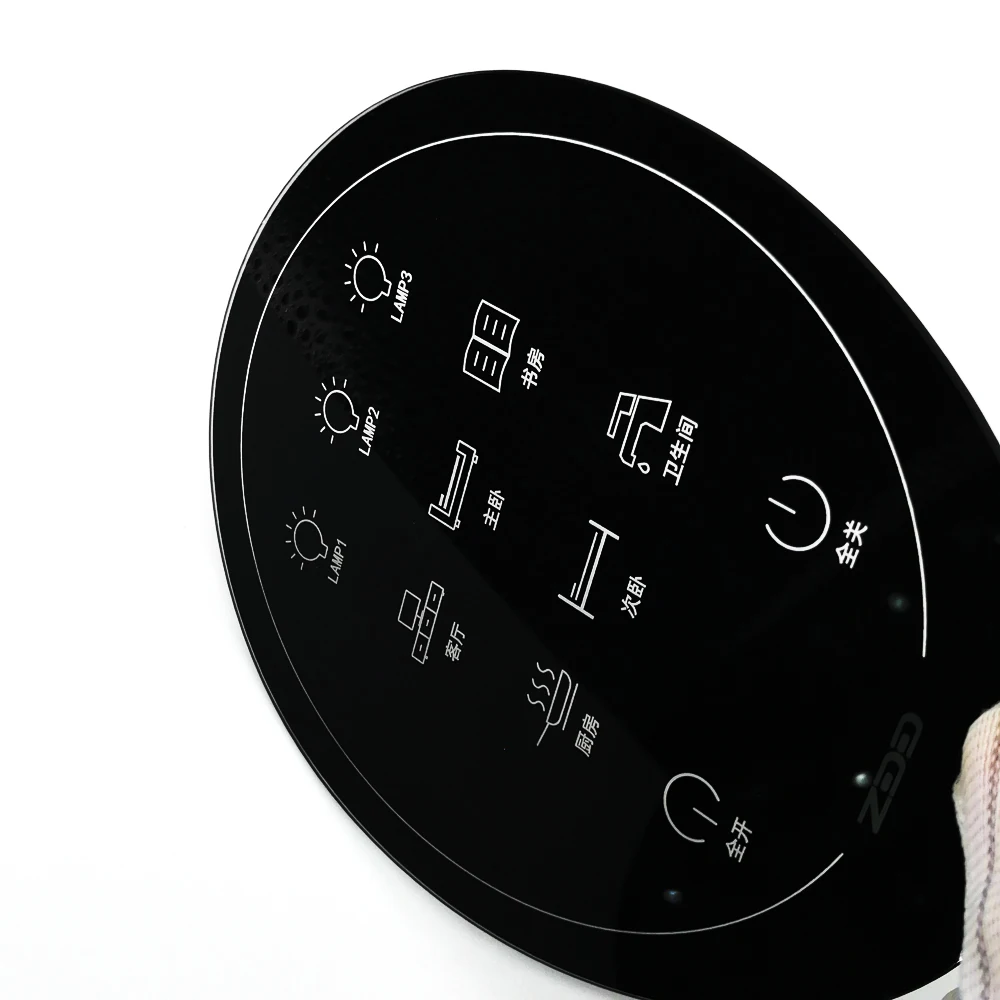 Intelligent tempered glass panel touch screen for wall switch glass