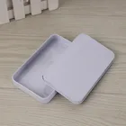 106x63x13mm small metal case tin box for gift card white packing box
