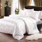 2019new Design Luxury Jacquard Woven Silk Bedding Set Soft Smooth For Gift Wedding
