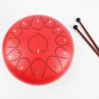 Gift 10inches 11tones Red Percussion-instrument Steel Tongue Drum For Christmas Gift