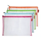 A4 custom logo gift clear nylon cosmetic pouch document bag