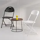 Metal Chair With Leg Design Metal Chair Modern Restaurant Metal Chair Dining Chair Folding Chair PP Seat With Metal Leg