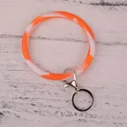 Wholesale colorful O shape cheap bracelet silicone wristband bangle key ring/keychain